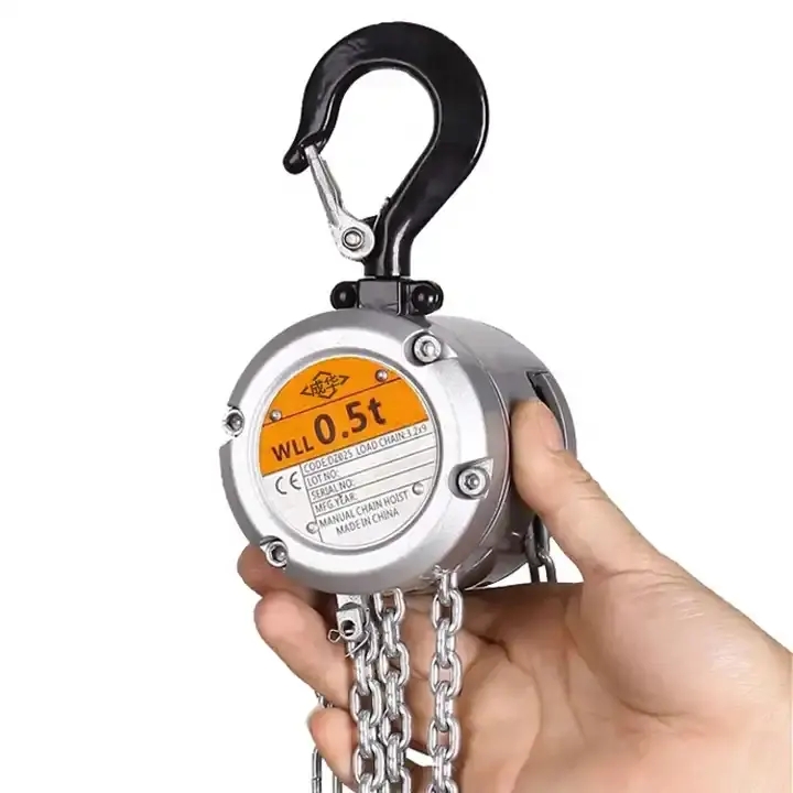 0.5T Mini-Hand-Pulled Aluminum Alloy Small Inverted Chain Hoist Small Portable Aluminum Alloy Hoist